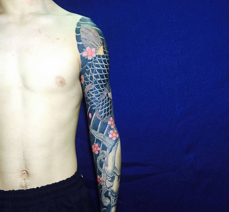 传统花臂～纹身图片