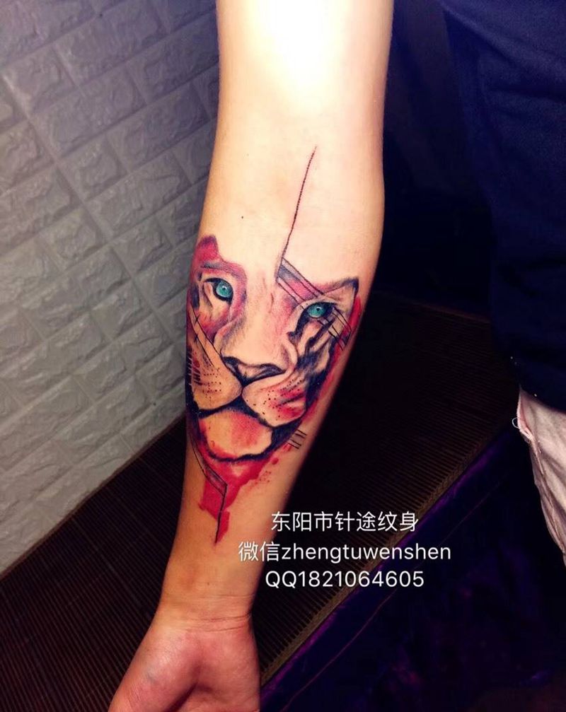 狮子头纹身图片