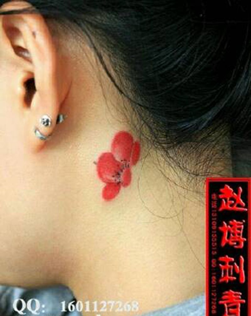 水墨小梅花纹身纹身图片