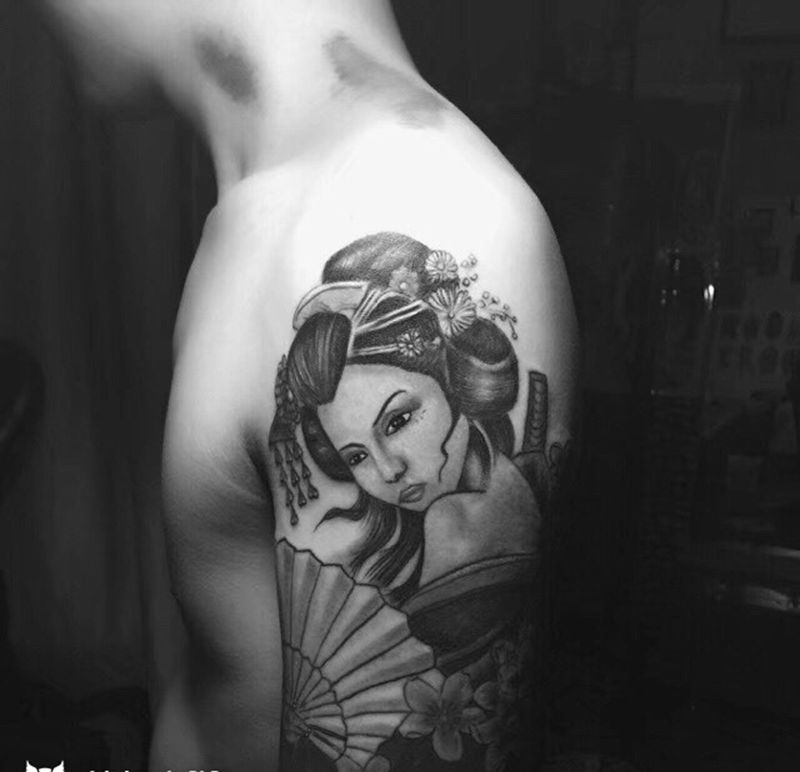 艺妓纹身图片