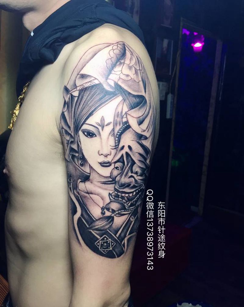 艺妓纹身图片_手臂纹身图案