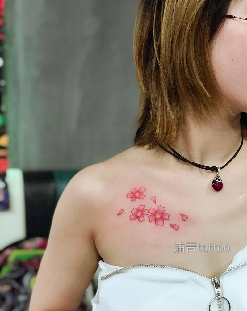 樱花纹身图片_樱花纹身图案