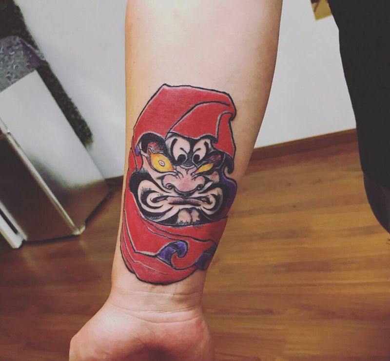 达摩蛋纹身图片_新传统纹身图案