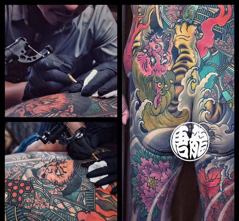 浮世繪主題纹身图片_背部臀部老传统纹身图案