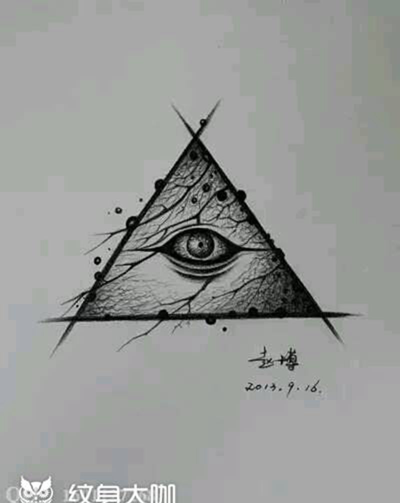 上帝之眼纹身手稿纹身图片