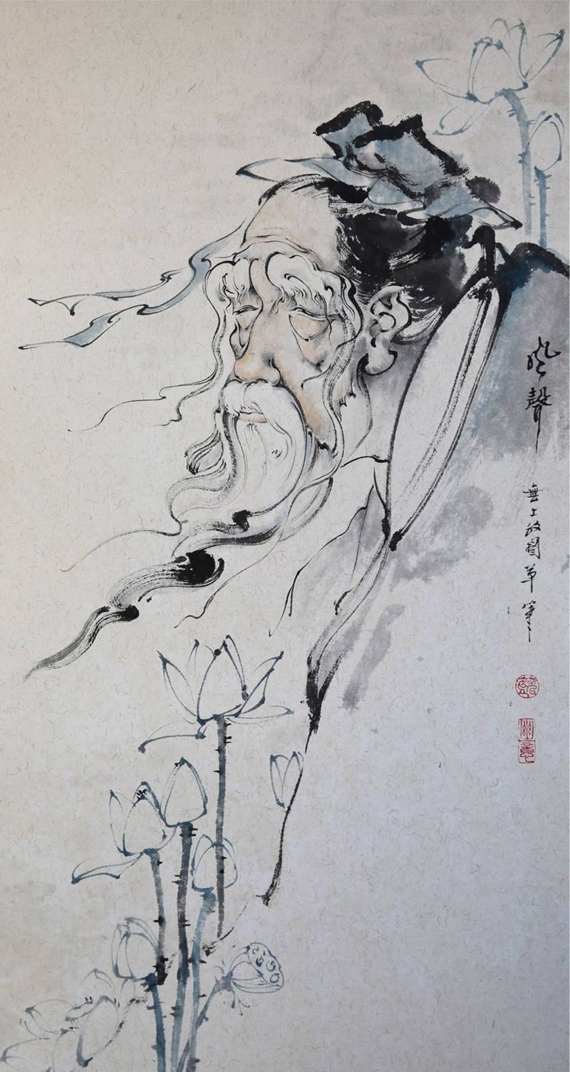 第2期 无上美术作品纹身图片_成品手稿插画传统肖像清新写实国画原创纹身图案