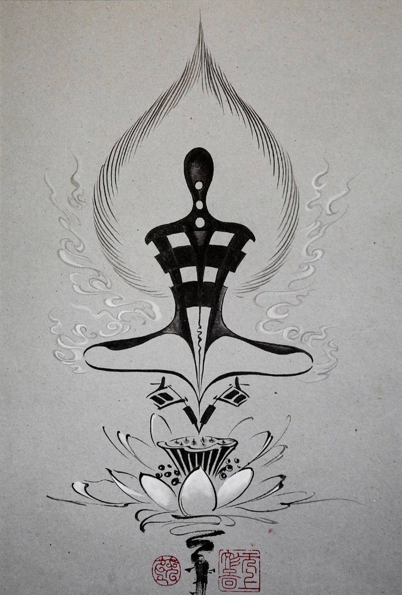 第5期 《無》纹身图片_成品手稿插画传统习俗清新宗教原创人物纹身图案