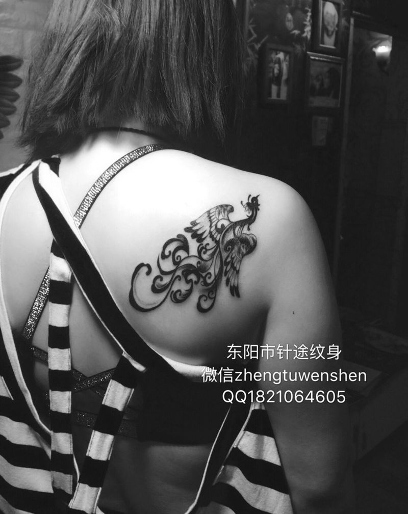 图腾凤凰纹身图片