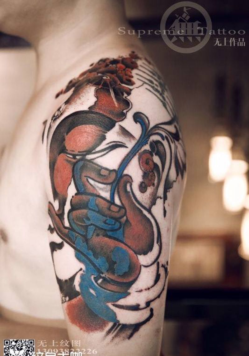 遮盖佛纹身图片