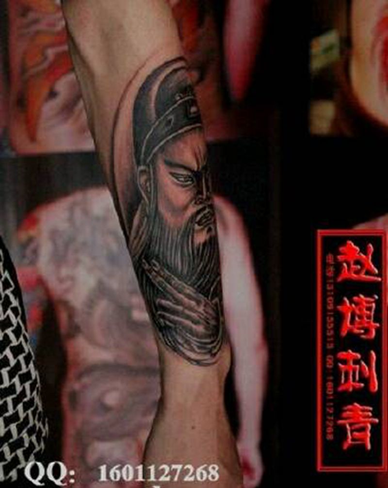 小臂关羽纹身纹身图片