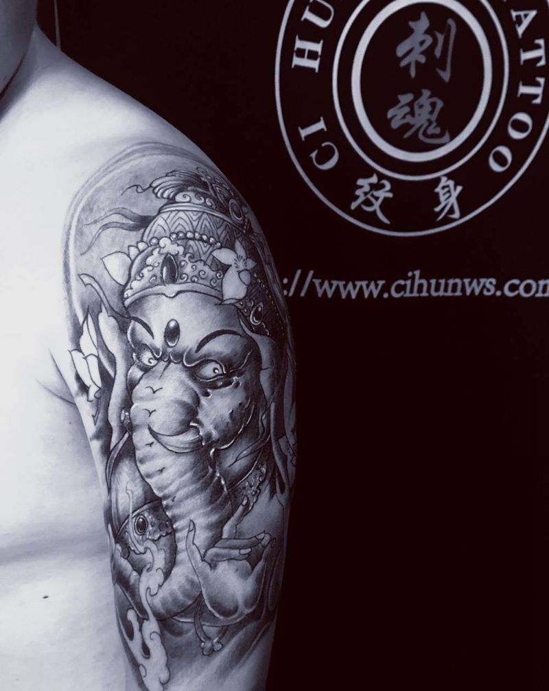 象财神纹身图片