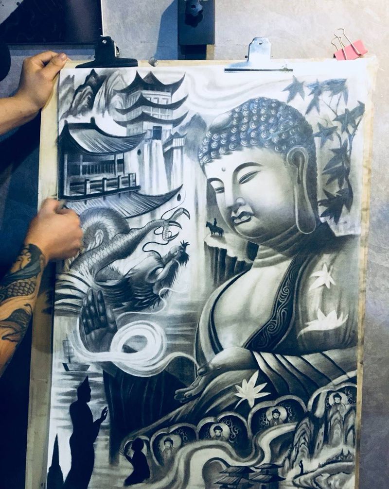 大日如来纹身图片