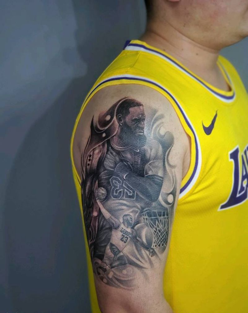 詹姆斯纹身图片_手臂欧美写实纹身图案