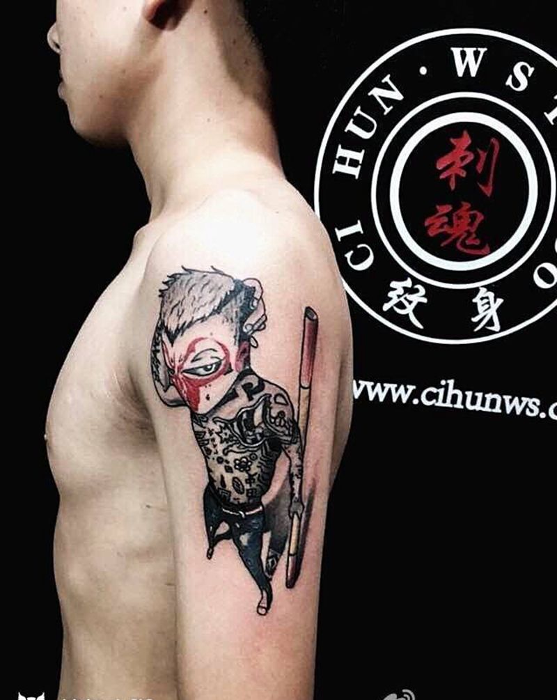 社会猴纹身图片