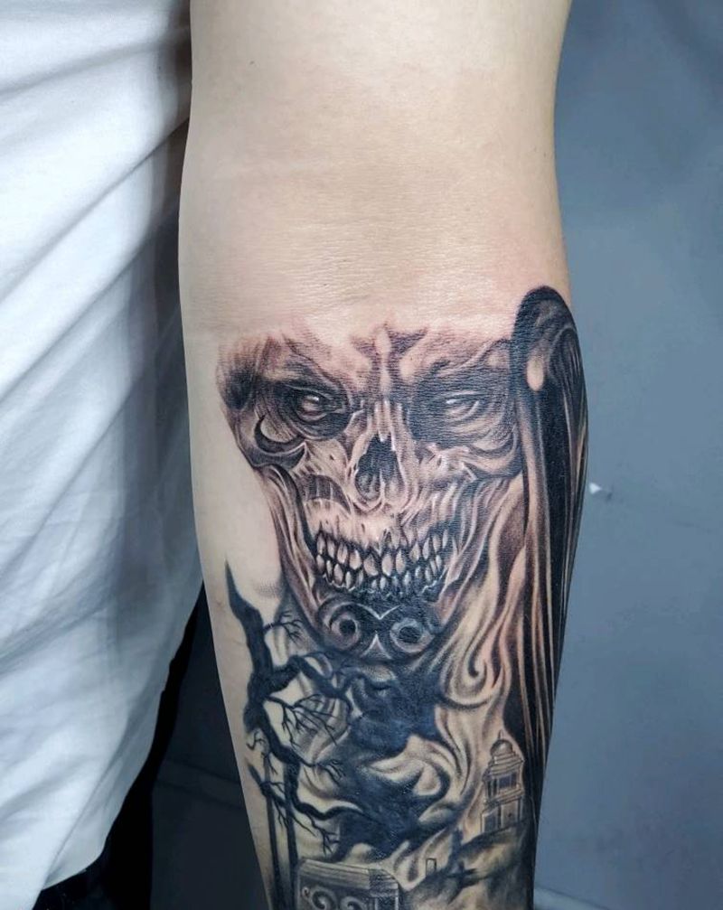 遮盖纹身图片_手臂欧美写实纹身图案