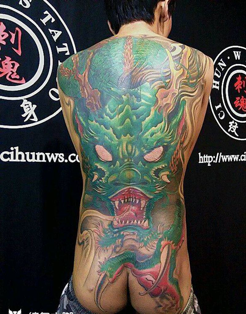 邪龙纹身图片
