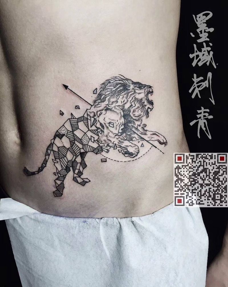 狮王纹身图片