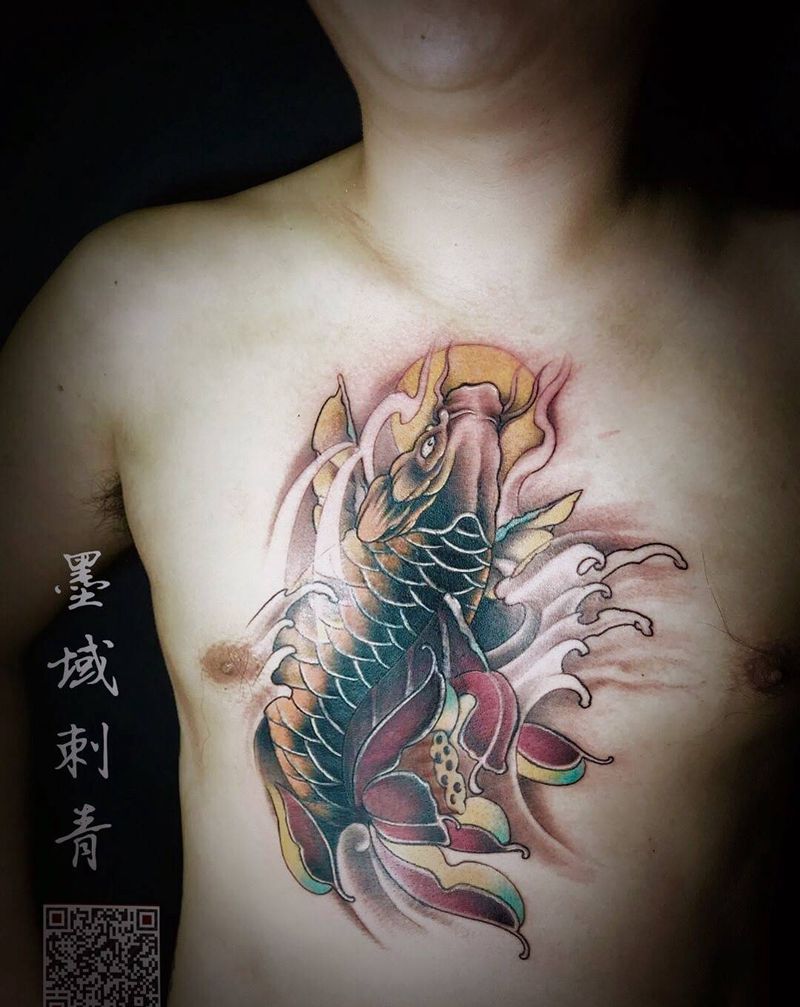 覆盖纹身图片_胸部新传统纹身图案