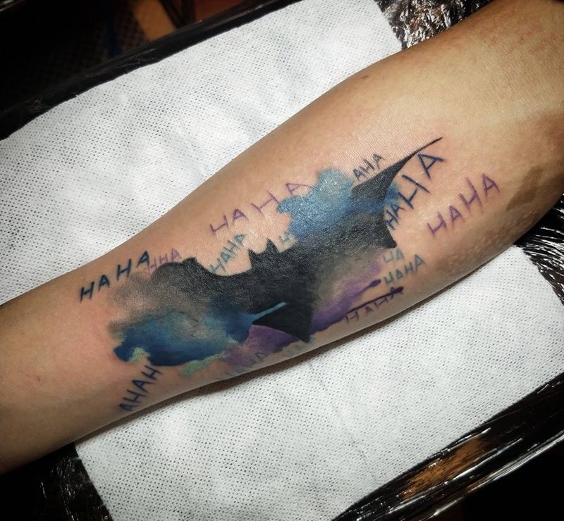 泼墨纹身图片_手臂手部水彩水墨纹身图案