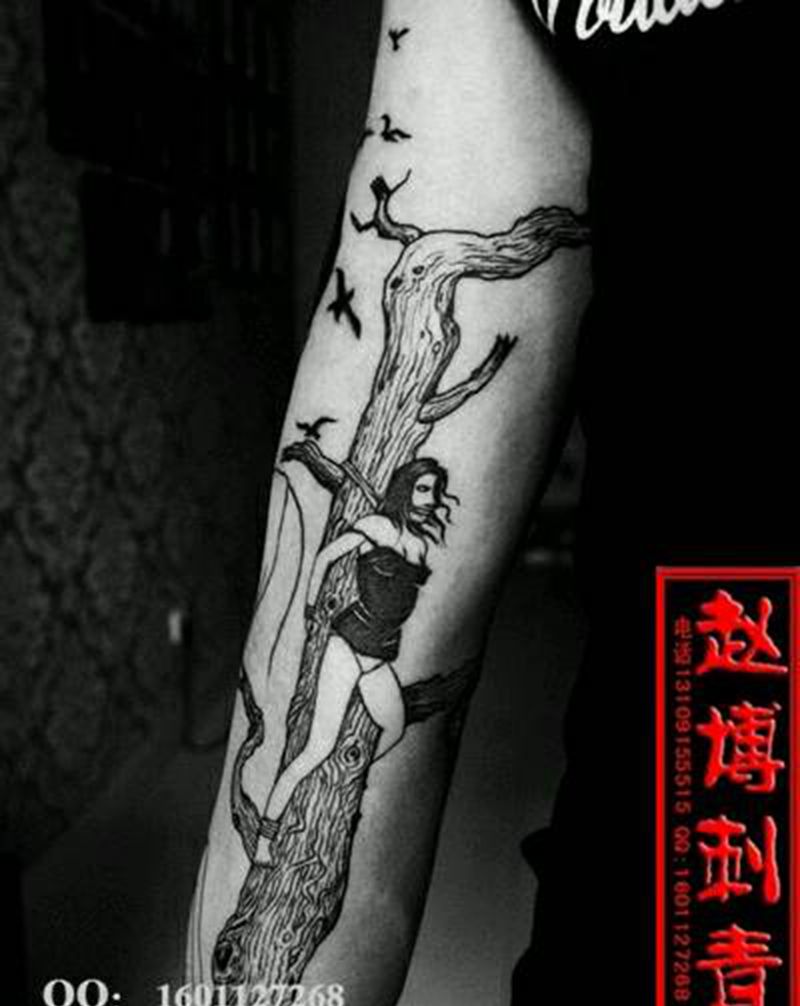 日本漫画人物花臂纹身纹身图片
