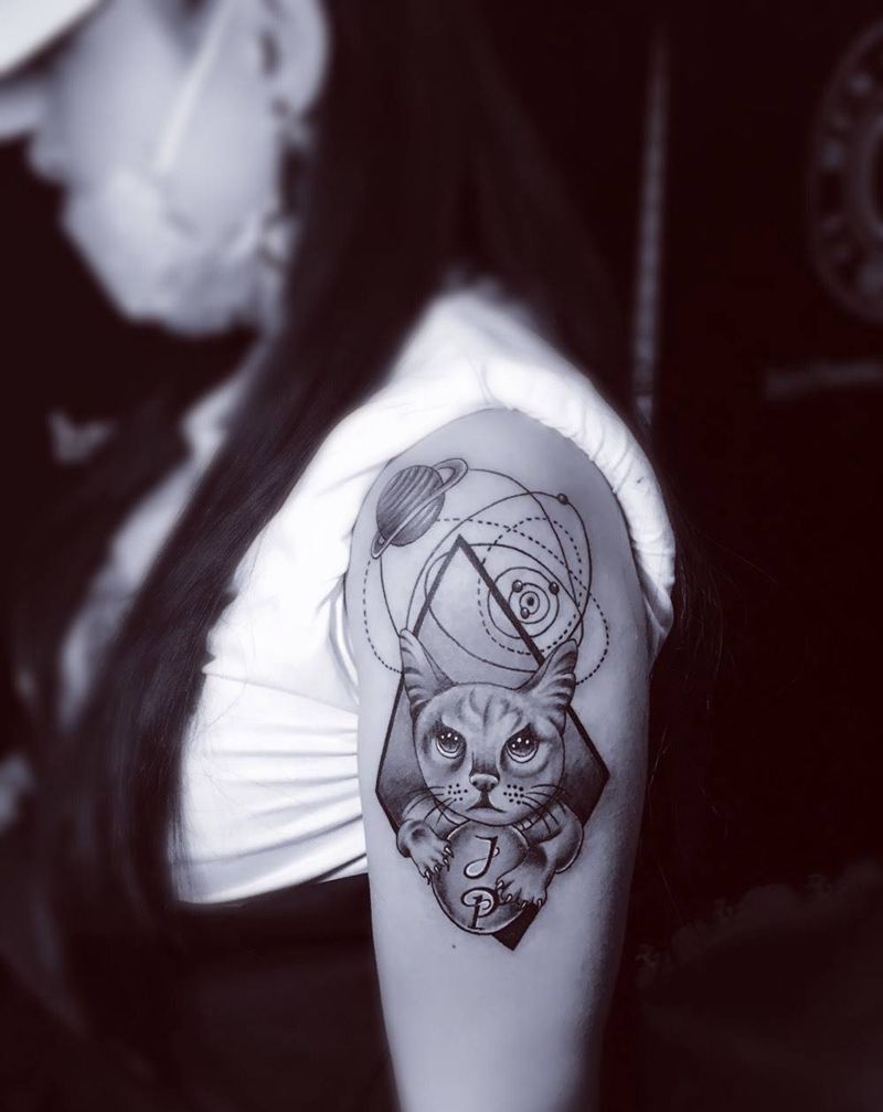 喵星人纹身图片