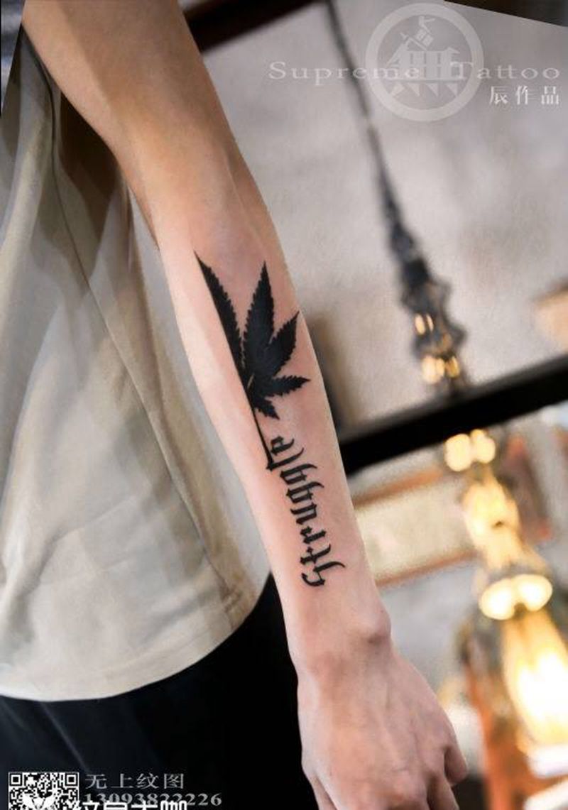 驻店师作品纹身图片_成品手臂胸部清新纹身图案