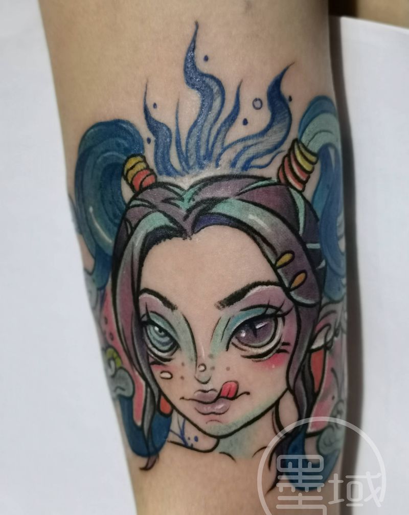 美杜莎纹身图片_New School欧美写实纹身图案