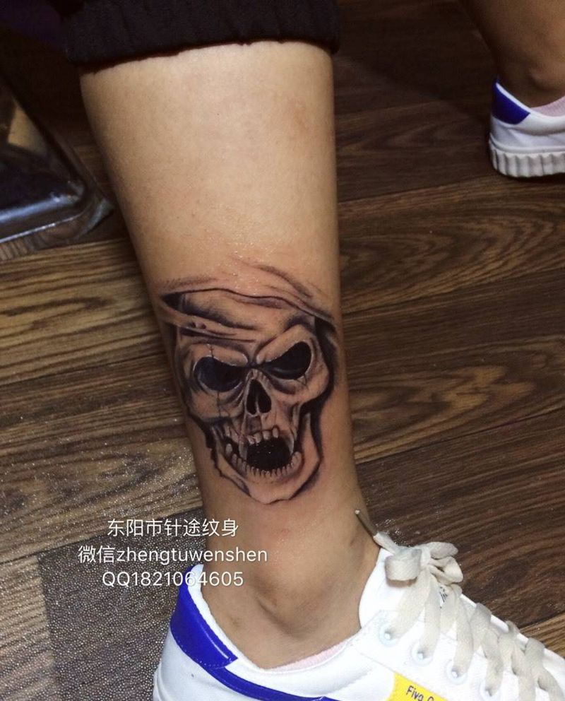 骷髅图纹身图片