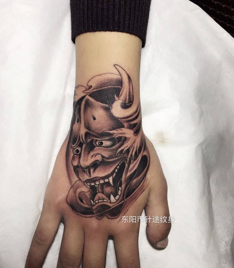 手背般若纹身图片