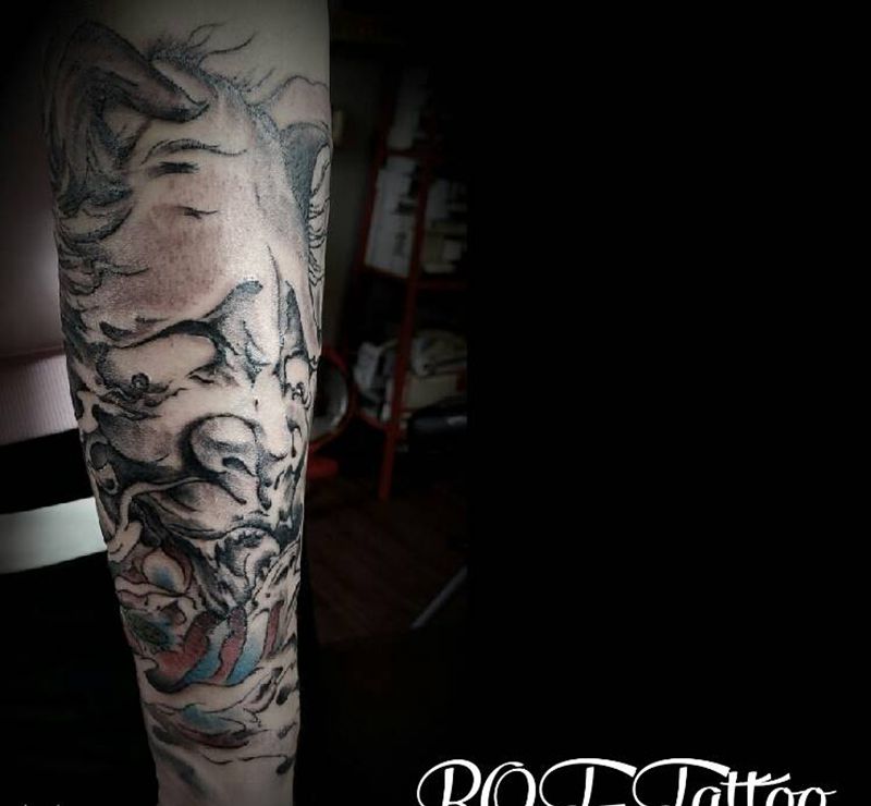 般若纹身图片_手臂传统鬼神宗教原创成品纹身图案