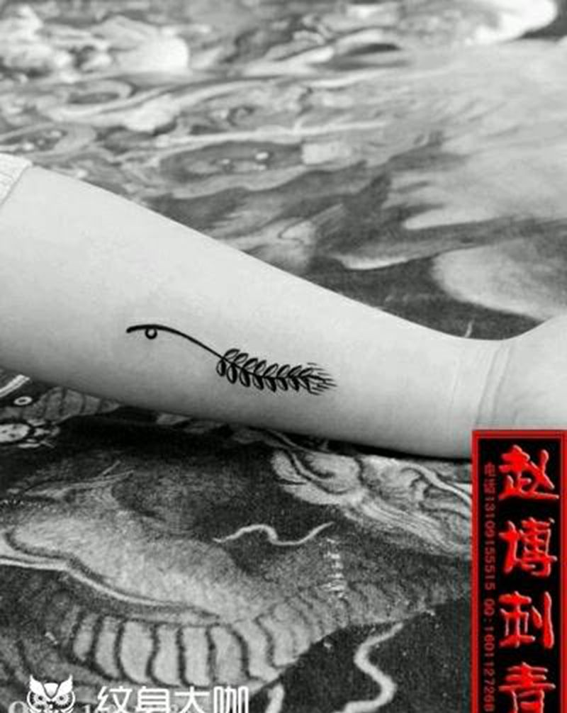 麦穗纹身纹身图片_手臂清新植物成品纹身图案