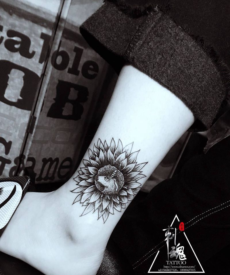 向日葵纹身遮盖失败纹身纹身图片
