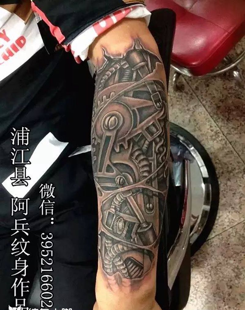 机械纹身图片