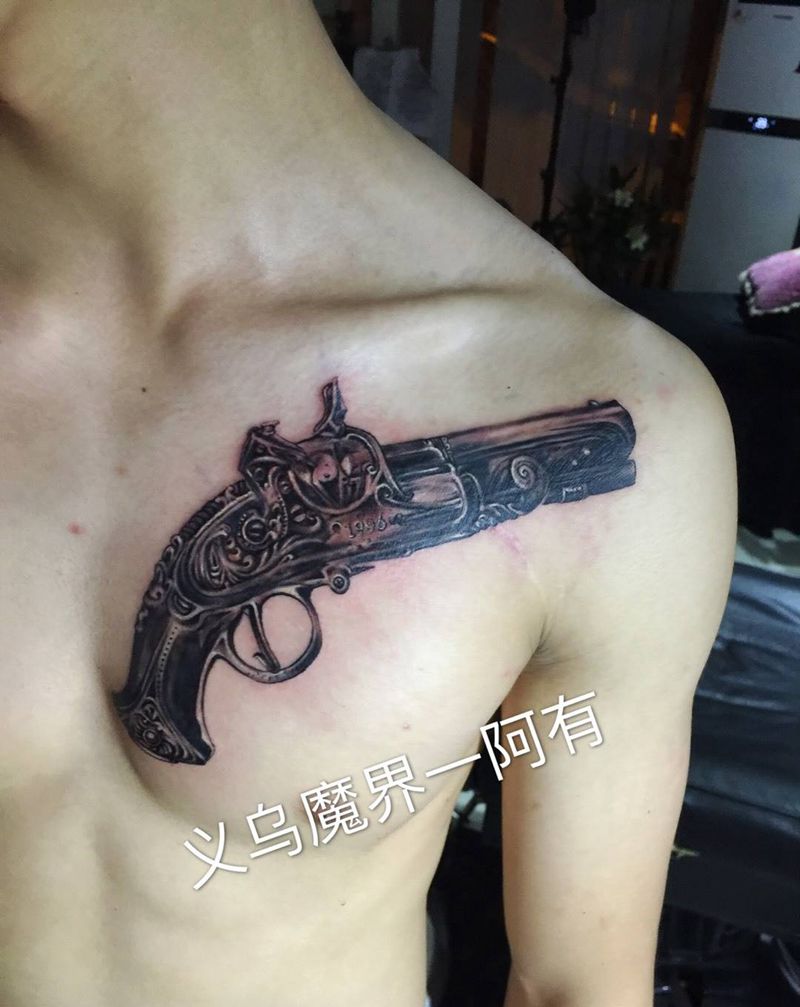 义乌纹身一魔界刺青纹身图片_成品手臂欧美传统肖像人物宗教原创肩部手部纹身图案