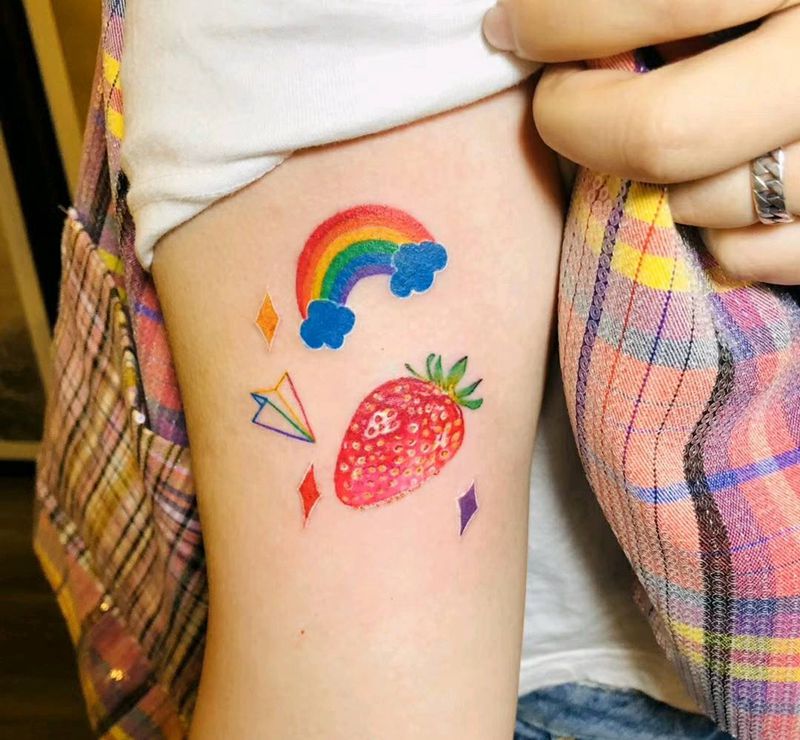 甜心宝贝纹身图片_手臂New School纹身图案