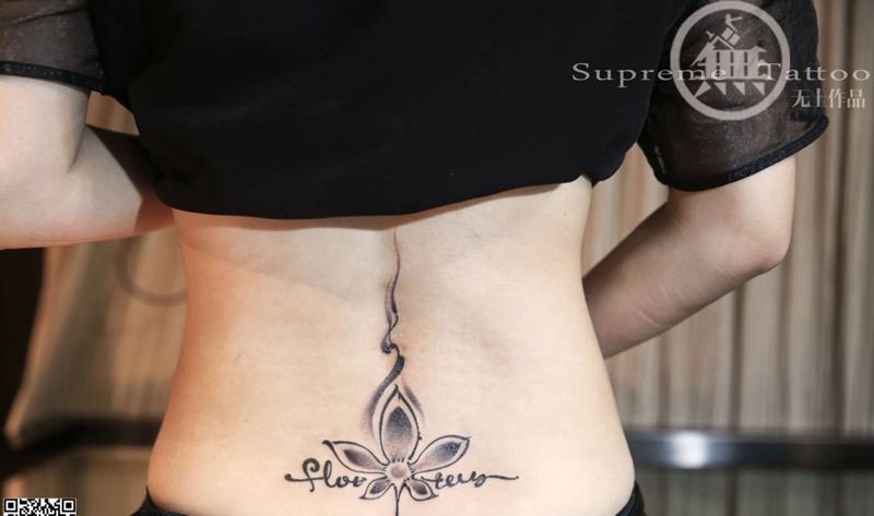 无上作品纹身图片_成品腰部肩部习俗清新植物宗教原创纹身图案