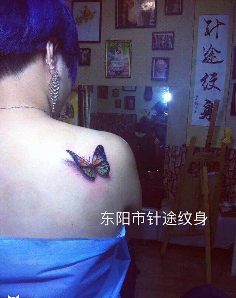 3D蝴蝶纹身图片