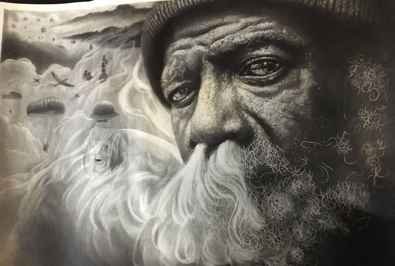 原创作品 《沉思》纹身图片_手稿成品写实人物纹身图案