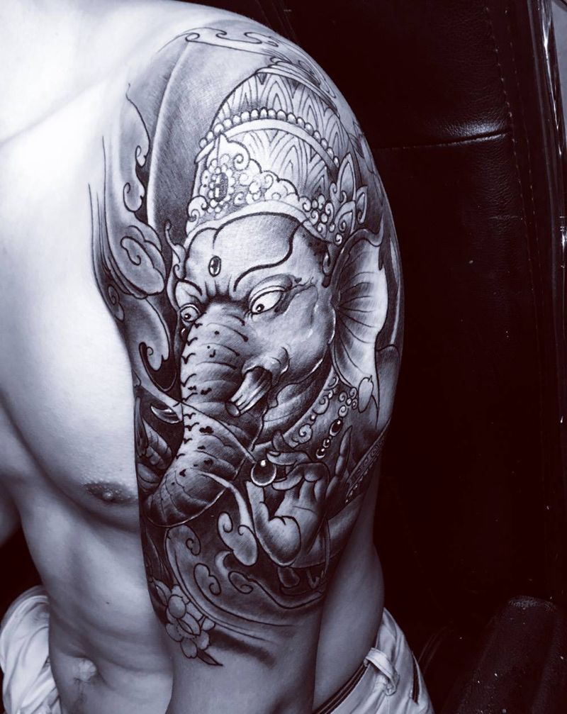 象财神纹身图片