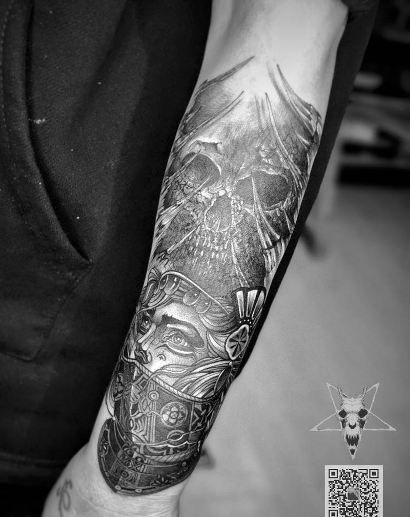 暗黑纹身图片_手臂New School纹身图案