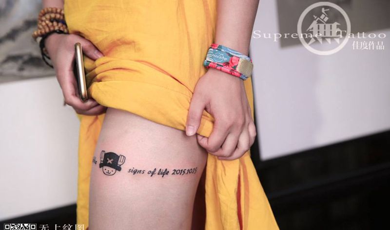 乔巴·盖疤纹身图片_成品腿部欧美肖像清新字符图腾原创贴纸无上纹图纹身图案