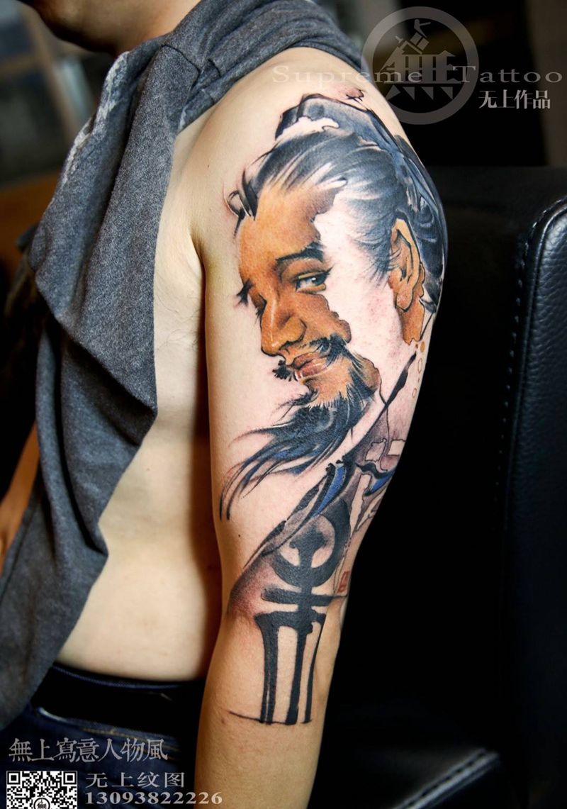 因·果纹身图片_成品手臂传统习俗肖像清新人物原创纹身图案