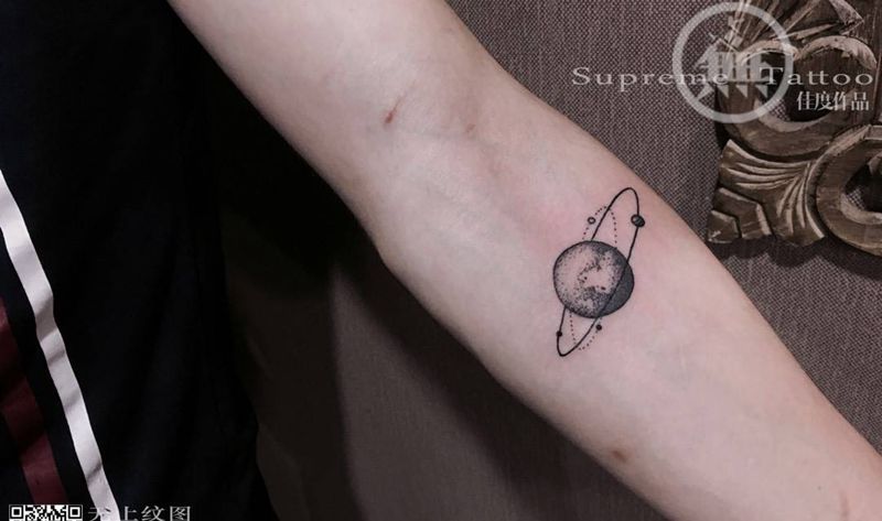 星球不是杯纹身图片_成品手臂欧美清新图腾贴纸静物无上纹图生活纹身图案