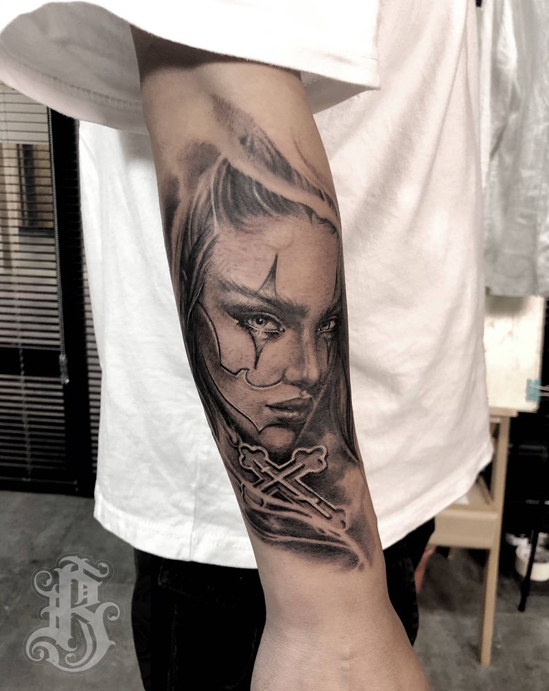 人纹身图片_手臂欧美写实纹身图案