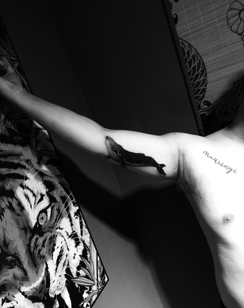 覆盖,小鲸鱼纹身图片