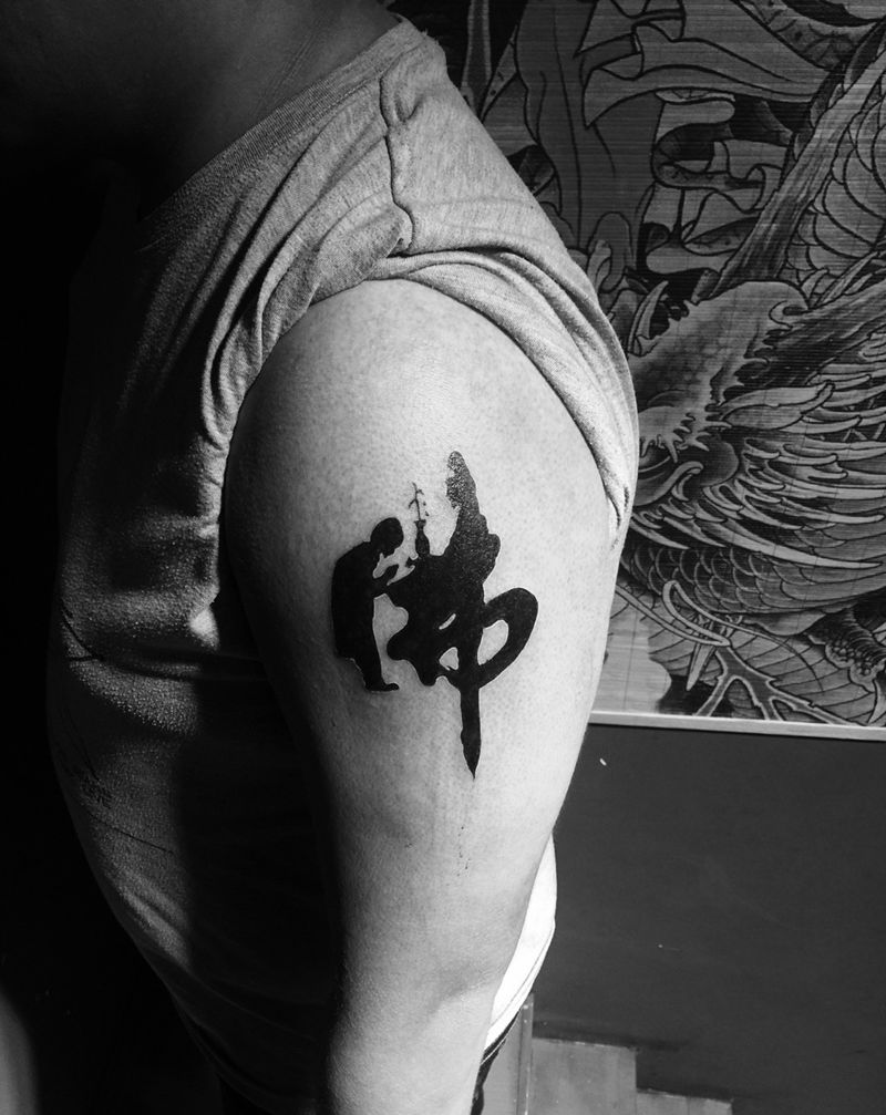 心中有佛纹身图片