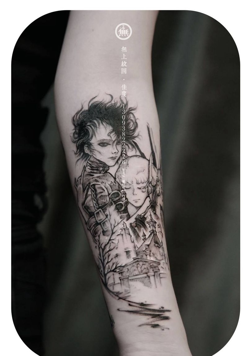 手臂-人物纹身图片_成品手臂人物卡通无上纹图欧美纹身图案