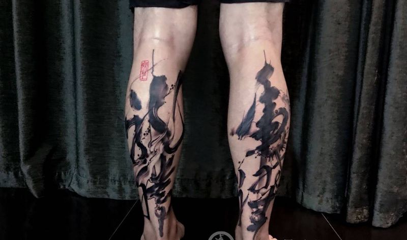 龙腾虎跃纹身图片_成品手臂传统清新字符图腾原创无上纹图招生纹身图案