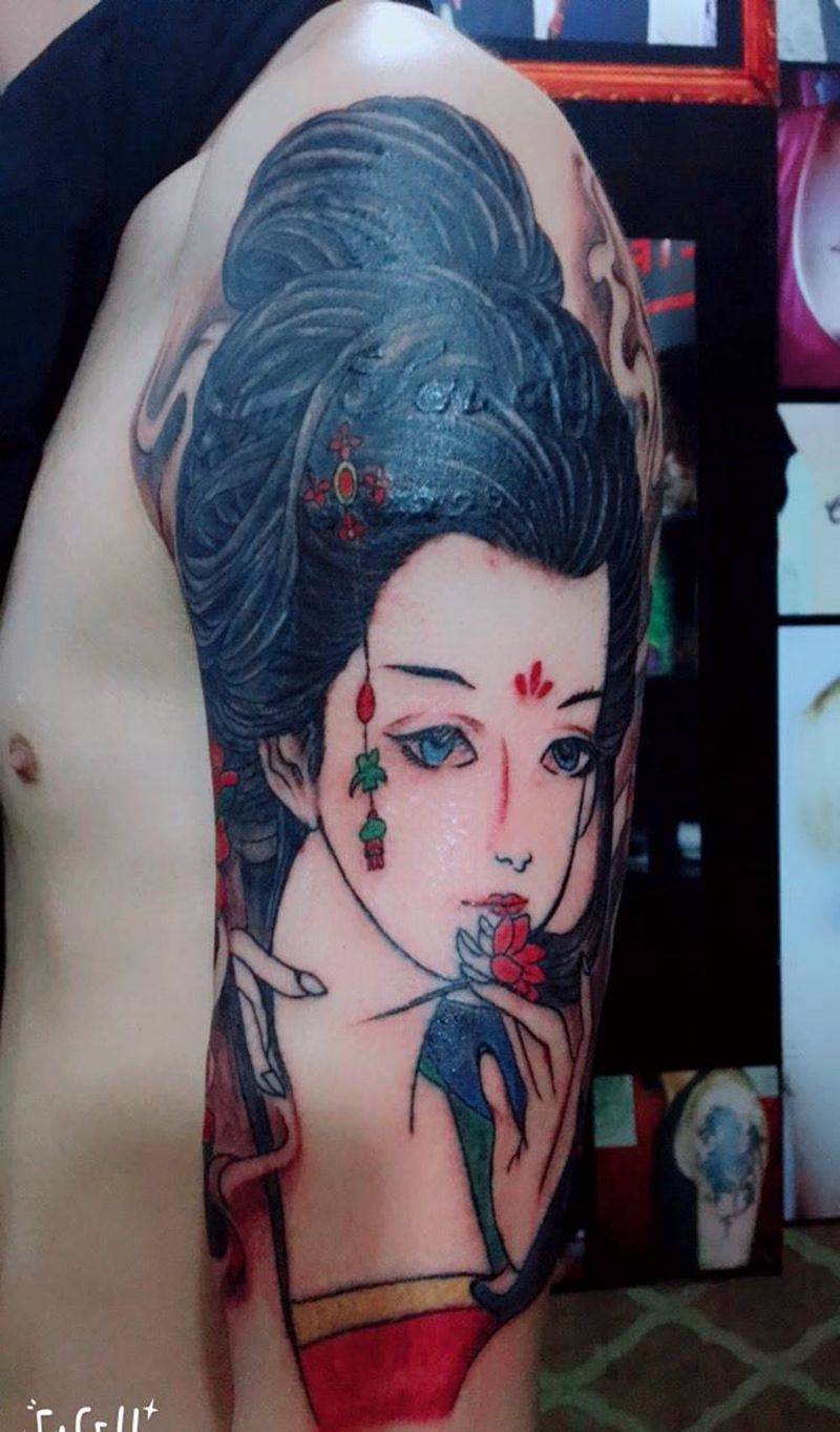 艺妓纹图纹身图片