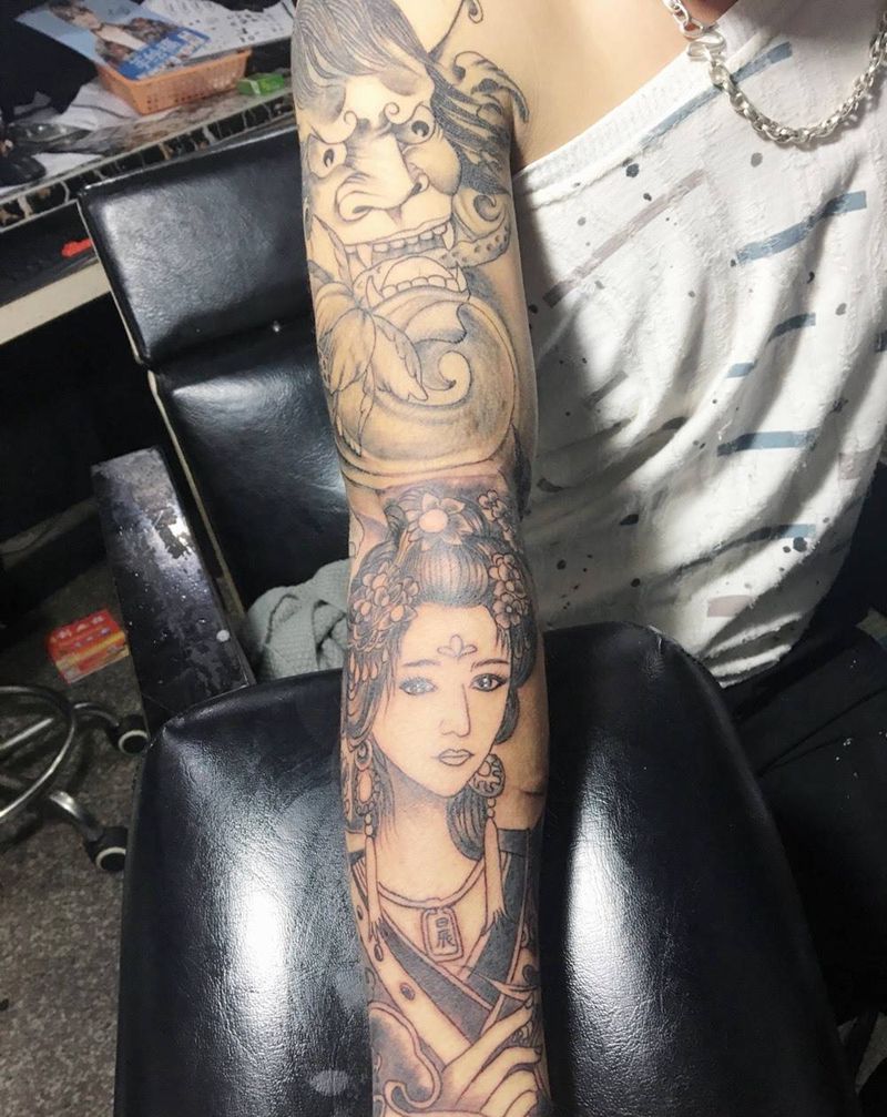 艺妓般若纹身图片